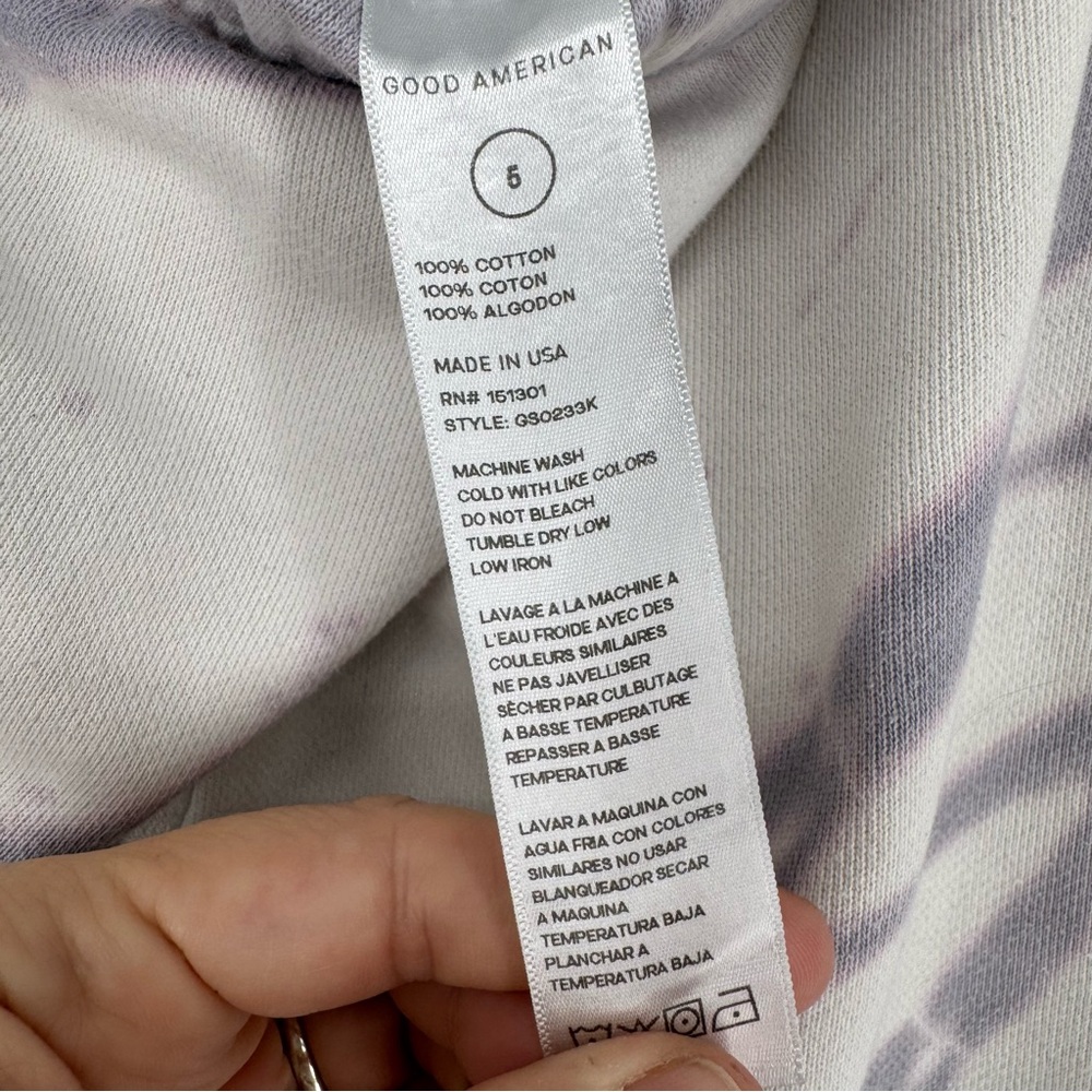 Good American Lilac/Grey Boyfriend Cotton Tie-Dye Classic Sweatpants Plus Size 5 - Picture 13 of 13
